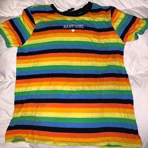 Forever 21 Rainbow “Baby Girl” Short Sleeve